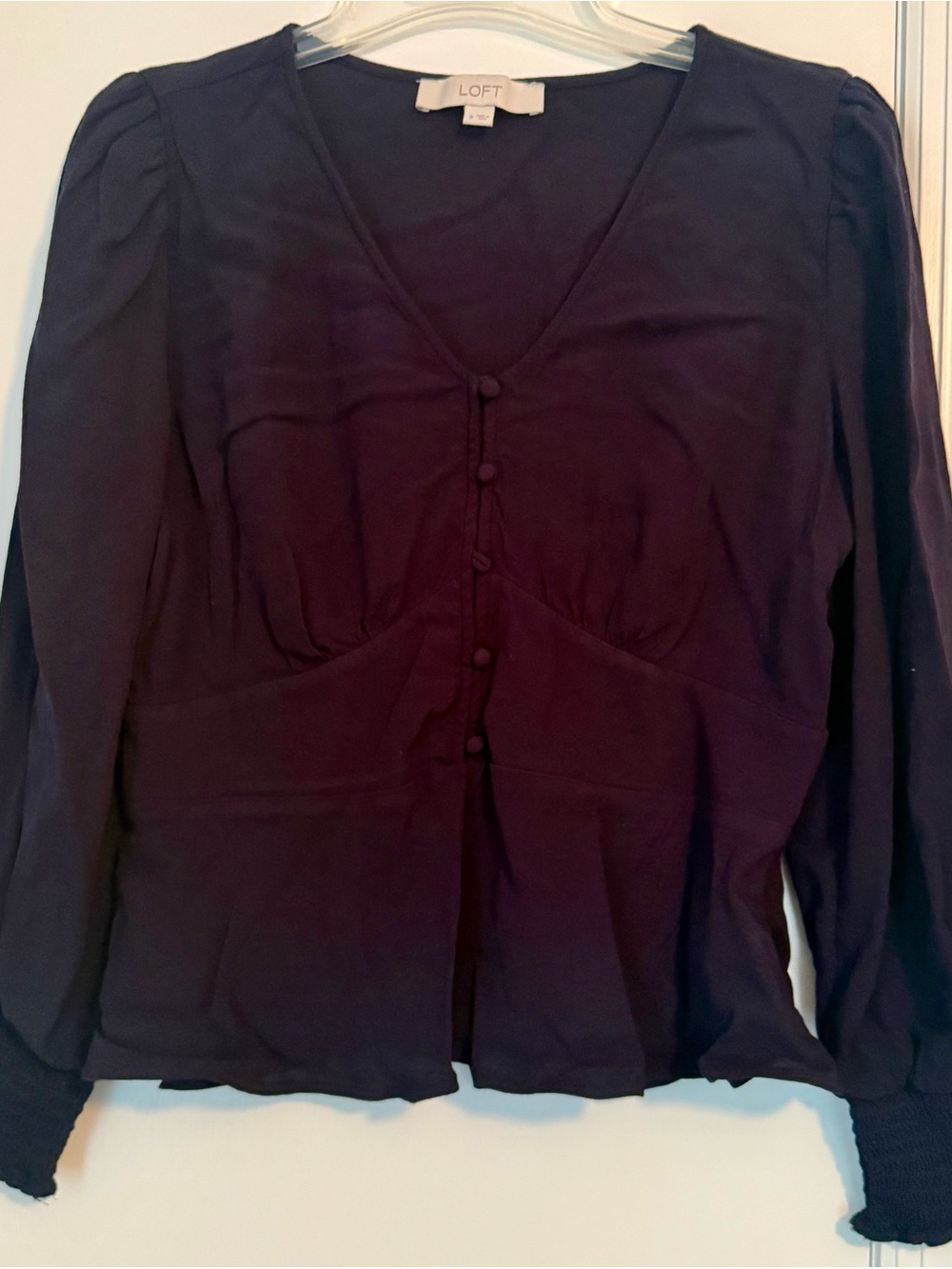 Black LOFT blouse. Size medium. Long sleeve.
